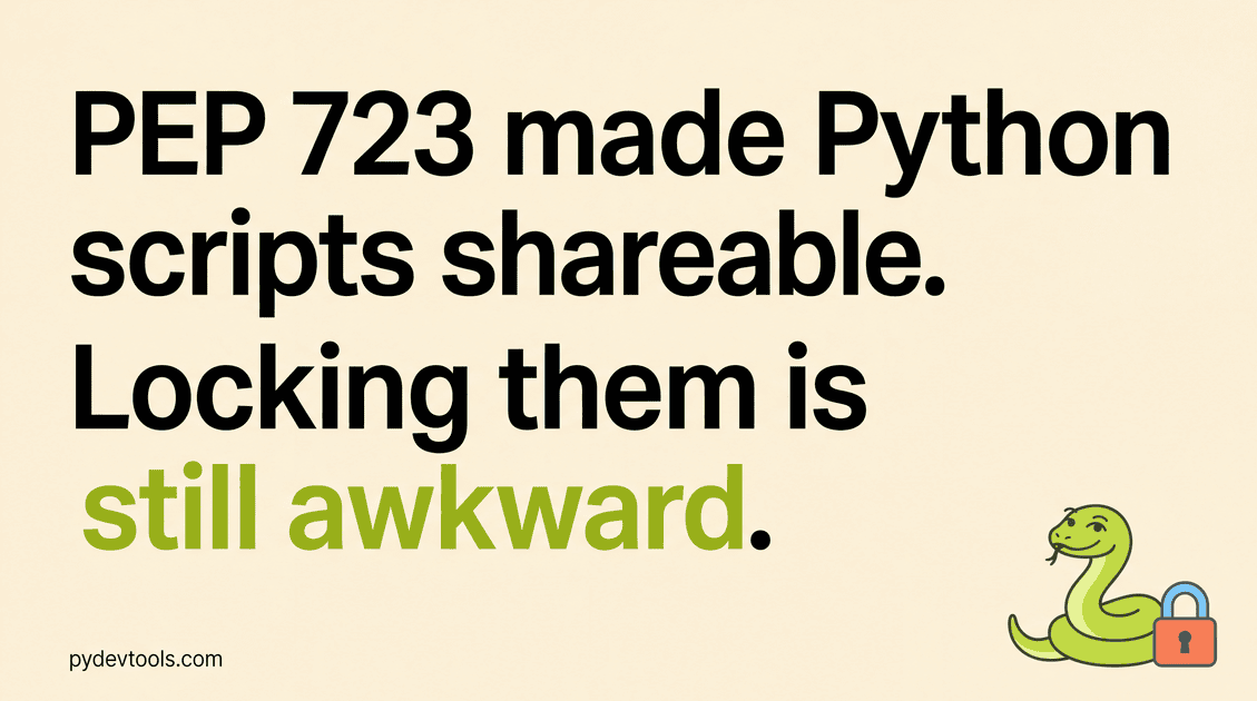 new python lock file format will specify dependencies... Locking dependencies for PEP 723 single-file scripts in May 2026 ...